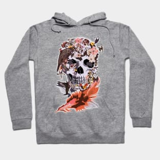 Butterfly birds and floral sugar Skull Hoodie
